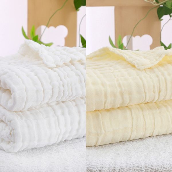 

combed precision gauze pure cotton plain color bath towel 6-layer cotton children's quilt bubble yarn bath towel baby's quilt