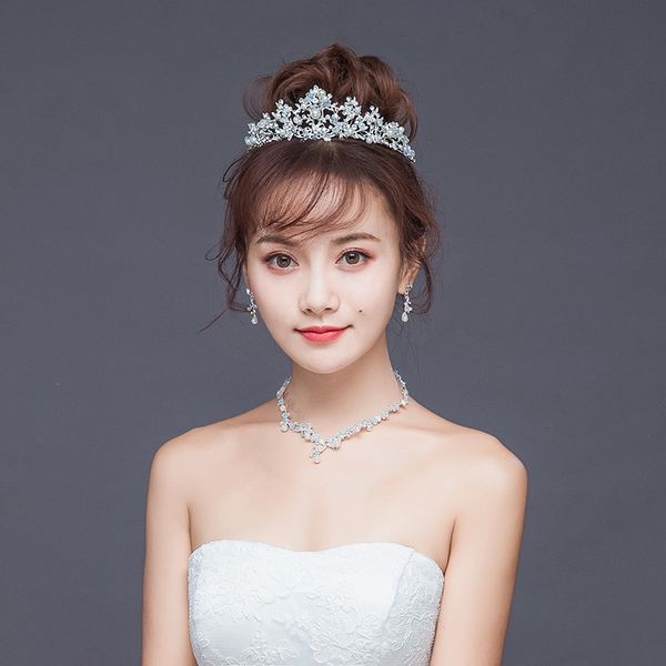 

new pearl headband tiaras for women flower bride crystal tiaras crowns king wedding hair accessories fashion hair jewelry, Golden;white