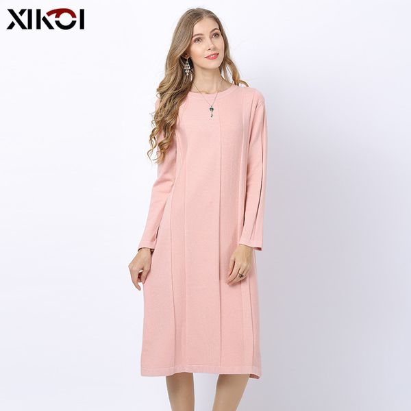 

женская дизайнерская нижняя платье длинный сплошной цвет свитер skirt2507, Black;gray