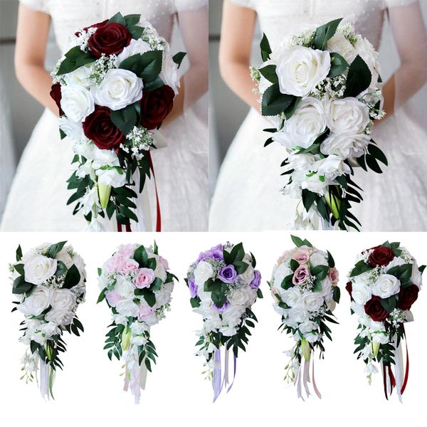 

beautiful handmade bridal wedding bouquet indoor home deskdecoration