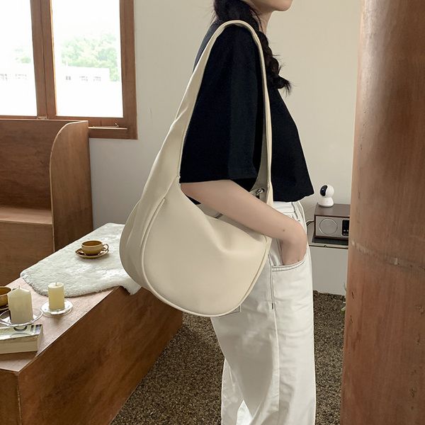 

korean women hobos bags big capacity wide strap casual armpit bag for ladies soft pu leather handbag casual shoulder bags bolsa