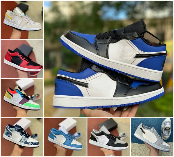 

2020 low 1 royal toe chicago banned travis scotts fearless og basketball shoes mens 1s shattered backboard asg unc obsidian royal sneakers, Black