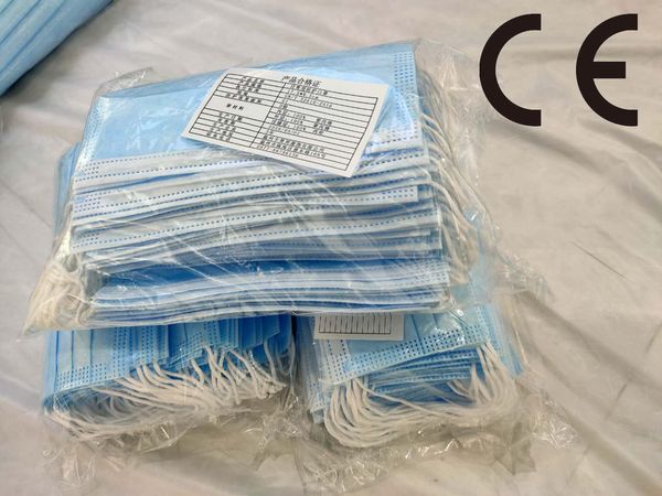 

1000 pcs disposable face masks thick 3-layer masks with earloops for salon, home use comfortable in stock mask
