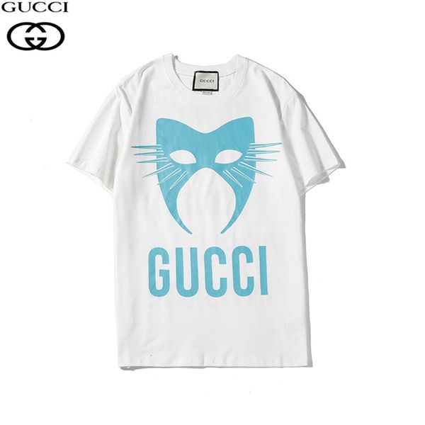 

men's t-shirt short sleeve summer embroidered round neck neck casual luxury print hip hop short sleeve 05, White