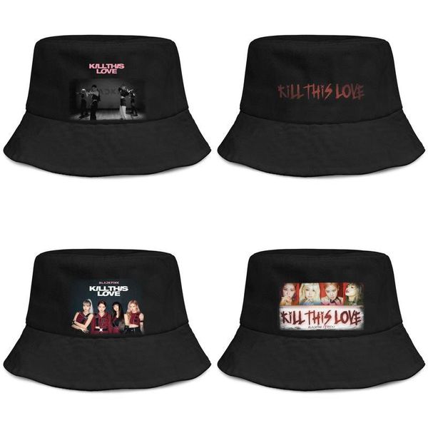 

blackpink kill this love mens and womens buckethat custom baseball bucket baseballcap album, Blue;gray