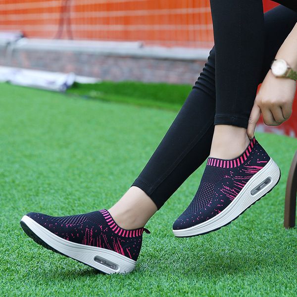 

women outdoor mesh casual sports shoes thick-soled air cushion shoes sneakers for dropshipping 20180823, Black