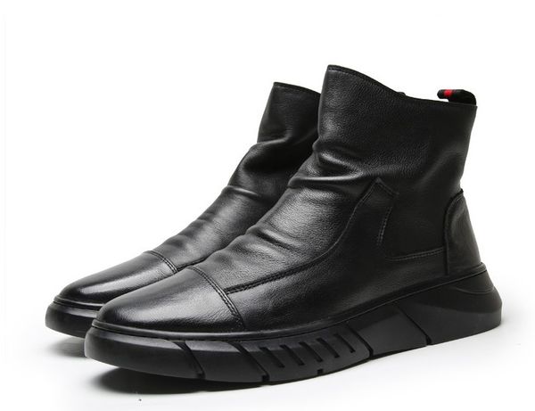 

new style sneaker men boot spikes suede leather black shoes super perfect melon motorcycle ankle boot for men