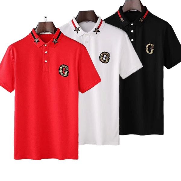 

2019 новый роскошный дизайнер случайные мужские рубашки поло пчелы змеи цветочные