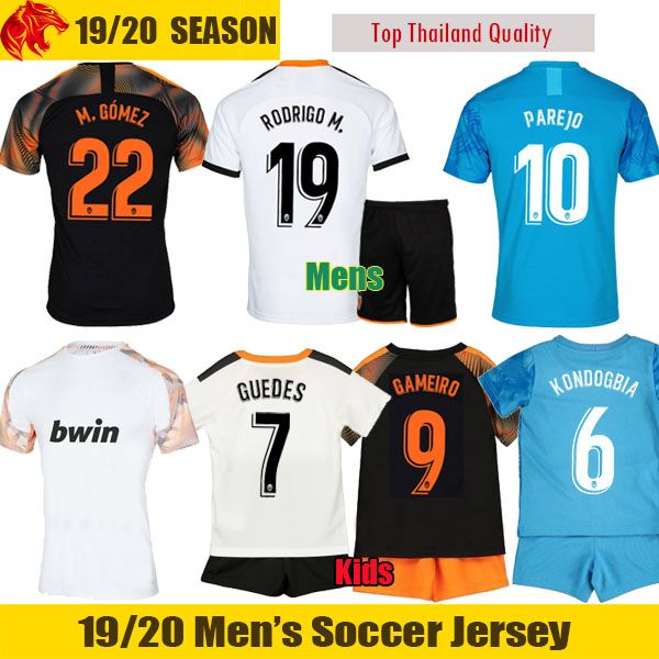 

2019 2020 valencia cf occer jer ey third cami eta equipacion del valencia kid kit football hirt mina rodrigo m parejo thailand, Black;yellow