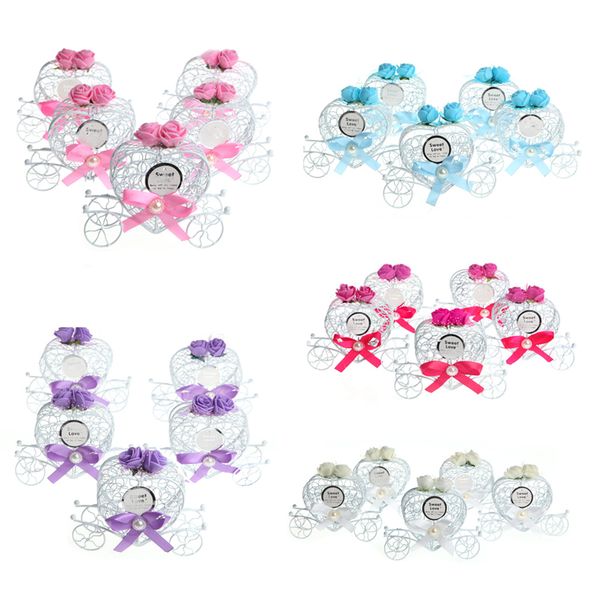

5pcs chocolate candy cinderella carriage boxes birthday wedding party favour new