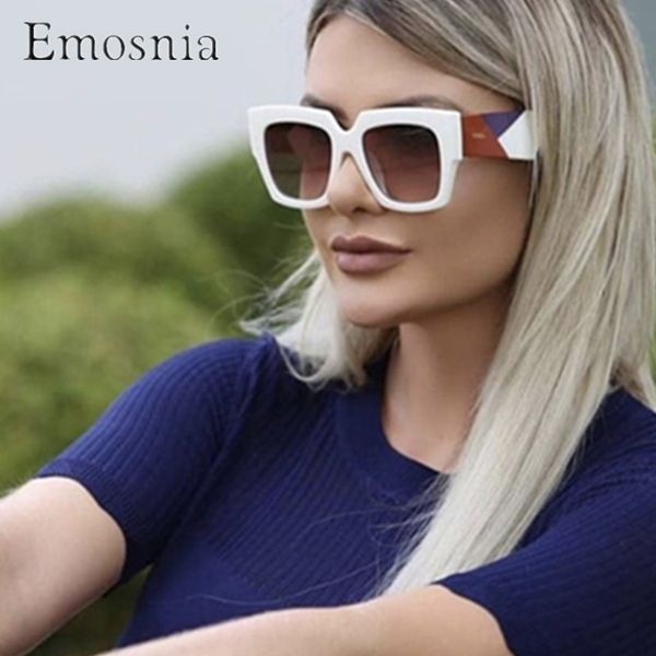 

emosnia square sunglasses modis classic vintage feminino 2019 luxury women brand designer sun glasses uv400, White;black