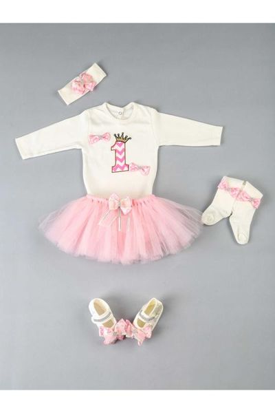 

pink 1 years old baby girl tÃ¼tÃ¼ suit, White