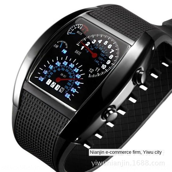 

led dashboard racing car personalized fashion casual led dashboard racing fan car fan watch personalized fashion casual watch, Blue