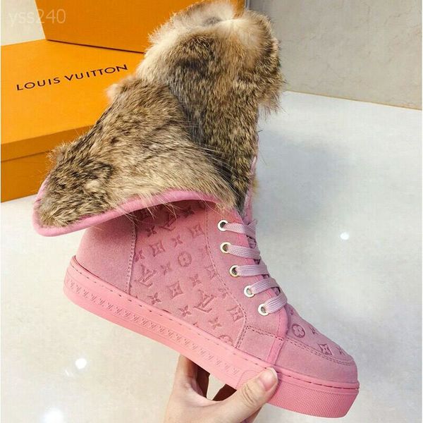 

women boots winter snow boots cowhide real fur waterproof winter warm knee high boots fashion authentic women shoes, Black