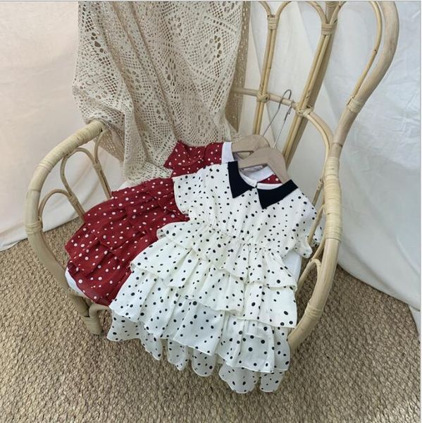 

дети одевают для девочек 2020 лета ребёнковой точки шифона торта пачки платья детской одежда оптом, Red;yellow