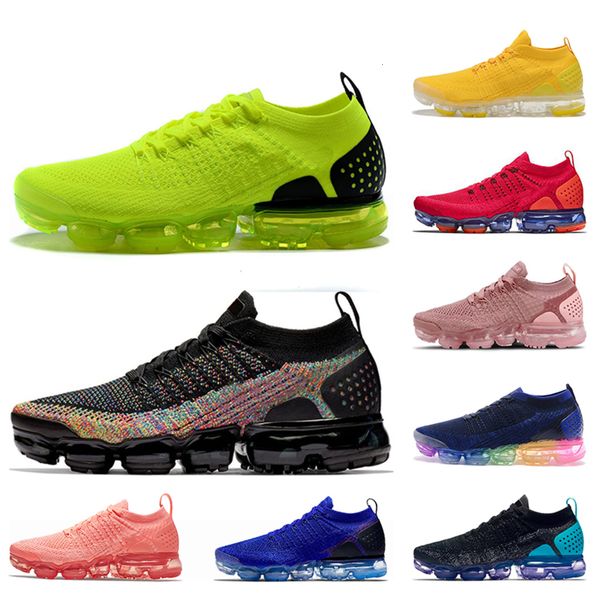 

knit vaperss fk 2.0 women men running shoes multi-color zebra team red orbit volt racer blue pink nik tn plus sports sneakers