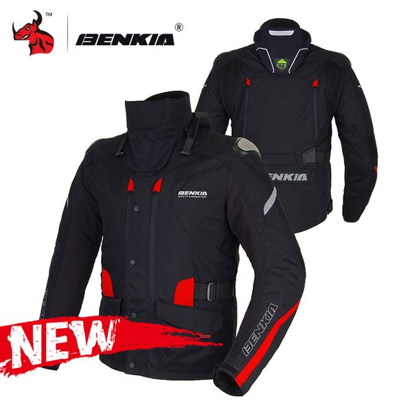 

benkia motorcycle jacket men winter moto racing jacket protective gear motocross off-road racing includes neck protection