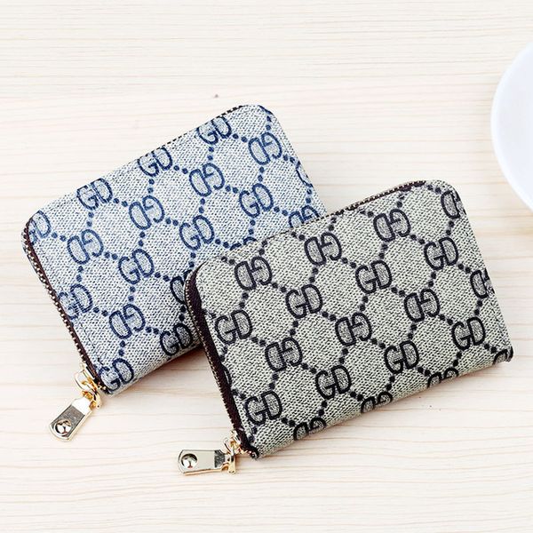 

2020 new designer retro compact card case fashion luxury wallet designer lady card case wallet, Brown;gray