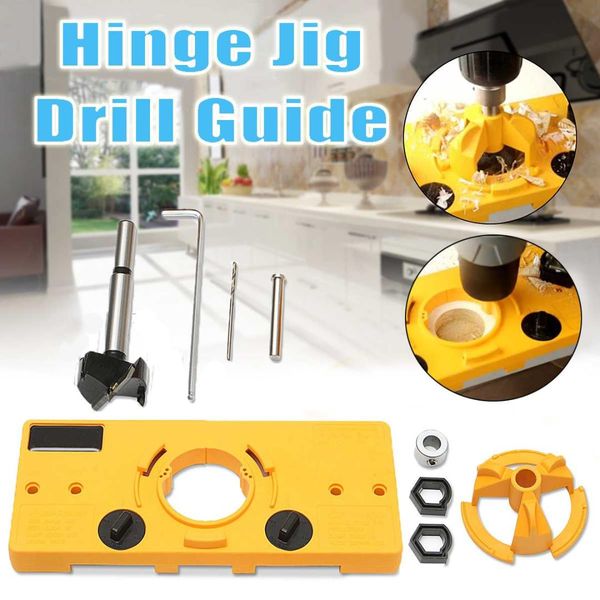 

new 35mm cup style hinge drilling guide woodworking hole locator jig drill guide cabinet door installation for carpenter tools