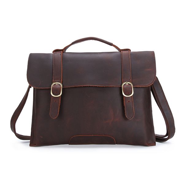 

boleke men's briefcase cross-section business shoulder diagonal tote bag vintage crazy horse leather shoulder bag