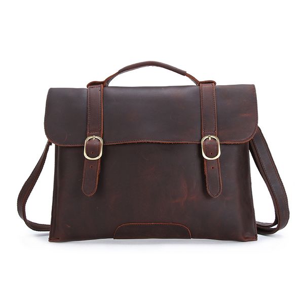 

boleke men's briefcase cross-section business shoulder diagonal tote bag vintage crazy horse leather shoulder bag