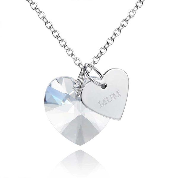 

crystal heart pendant item korean simple ornament mommy love heart mum, Silver