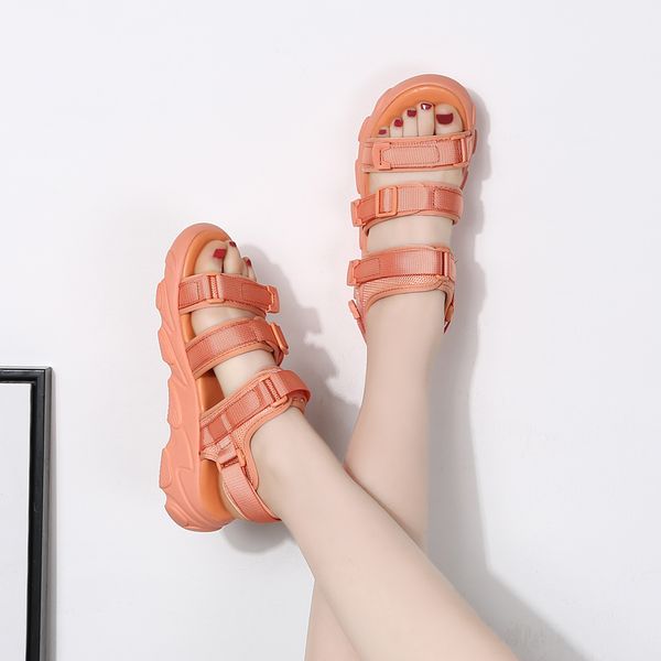 

female sandal fashion womens shoes 2020 sandals summer woman clear heels ladies velvet for sports comfort block flat, Black