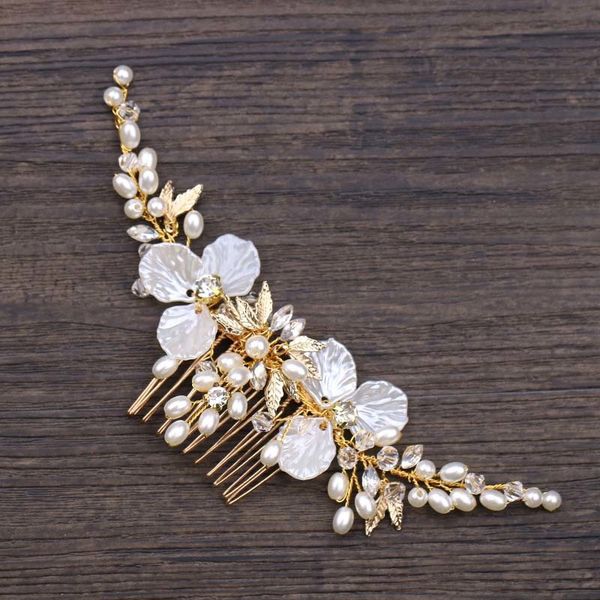 

acrddk gold crystal leaf hair combs jewellery bride headpiece tiaras hair comb women wedding bridal hair jewelry accessories sl, White;golden