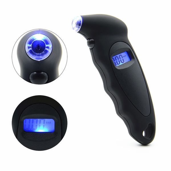 

digital tire pressure gauge 150 psi 4 settings car truck bicycle backlit lcd