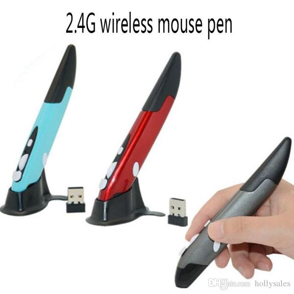 Mini Wireless Optical mouse penna 2.4G 1000 DPI 4 pulsanti Matita Mouse ergonomico USB per computer notebook portatile desktop DHL