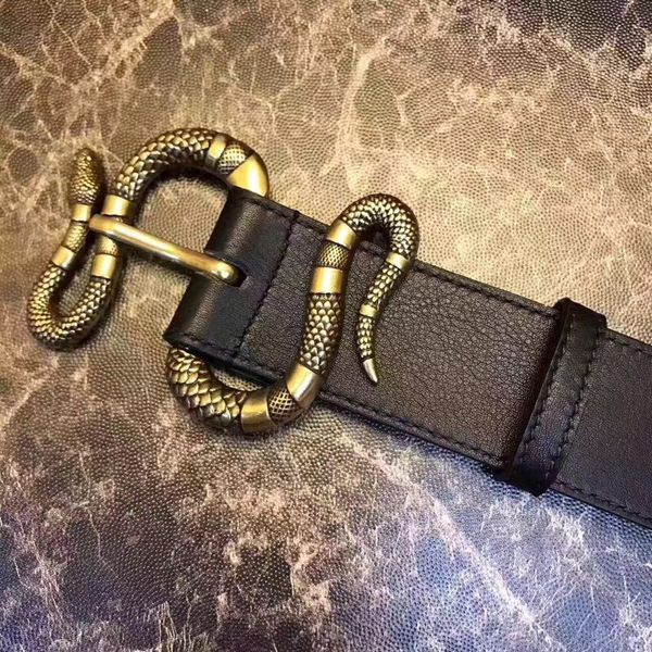 

Горячие продажи новых Мужские женские черный пояс Натуральная кожа Деловые ремни Чистый цвет пояса змеи с пряжкой