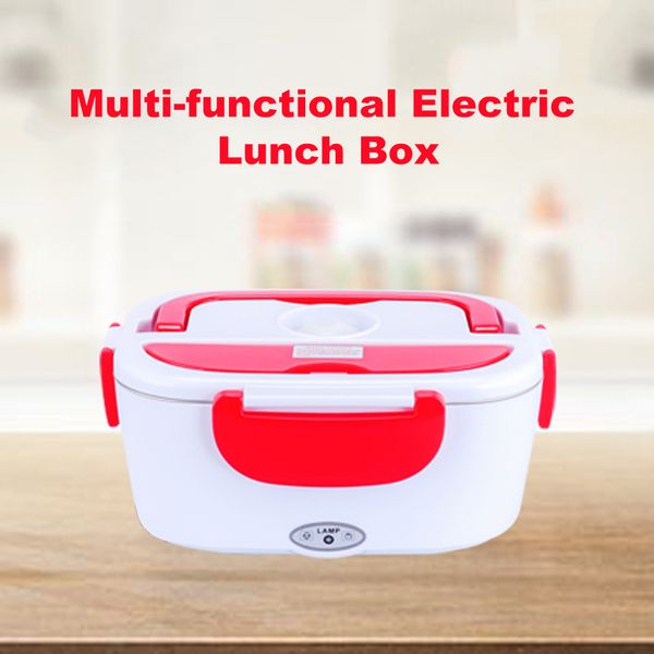 

portable electric heating lunch box 110v-220v stainless steel food warmer container with compartments removable for home office