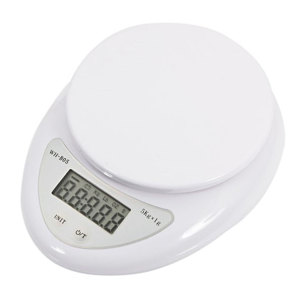 

lcd digital scale 5kg/1g electronic weight scales kitchen food baking balance measuring weighting tool with stainless steel tray