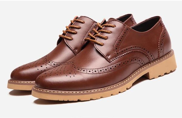 

New Designer PLUS SIZE 38-45 Men's Leather Wingtips Shoes Business Dress Oxfords Shoes Platform Casual Italy Mens Creepers