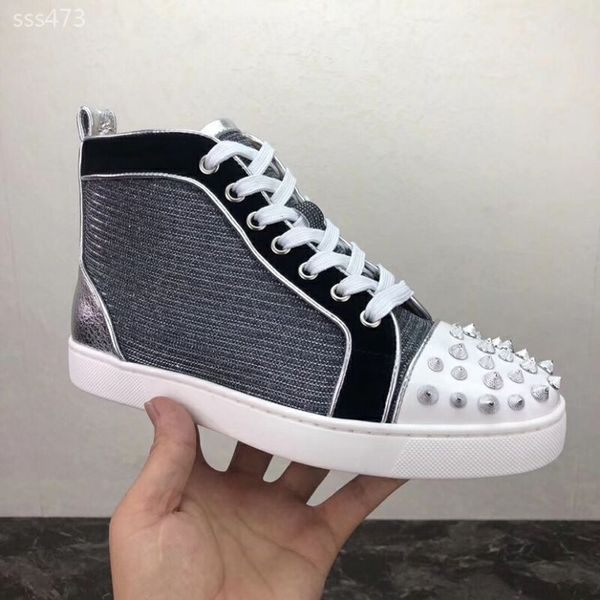 

retro red studded flats luxury shoe for mens women party lovers genuine leather casual shoes sneakers red bottom sneakers