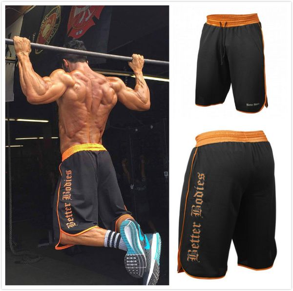 

mens gym fitness shorts run jogging sports loose cool mesh quick dry bodybuilding crossfit sportswear male short pants, White;black
