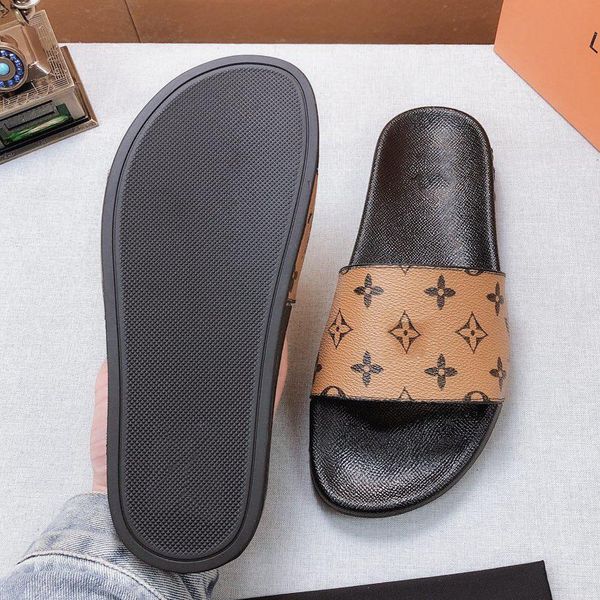 

men women sandals designer shoes slippers letters flat slide summer fashion wide flat slippery sandals slipper size:35-45 with box l1, Black