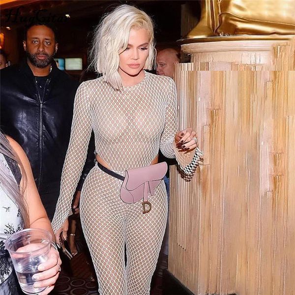 

hugctar mesh web patchwork o-neck bodycon bodysuit 2019 autumn winter women long sleeve body streetwear outfits, Black;white