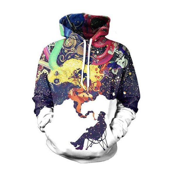 

new 3d hoodie novelty painter creative sweatshirts spring/autumn casual print funny smoking mens hoodies and sweatshirt, Black