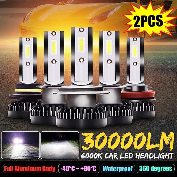 

пара 160w 30000lm автомобиля led фара bubls мини фара комплект для высокого / beam лампы туман свет 6000k белый h7 h8 h11 h1 h3 9012 9006