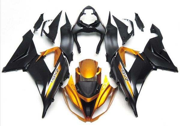 

4 подарки новый abs инъекции плесень мотоцикл обтекатели комплект подходит для kawasaki ninja zx-6r 599 zx6r 2013 2014 2015 2016 2017 золото