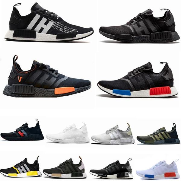 

nmd r1 primek classic oreo triple black white pink running shoes og bred men women trainers sports shoes sneaker breathable 36-45