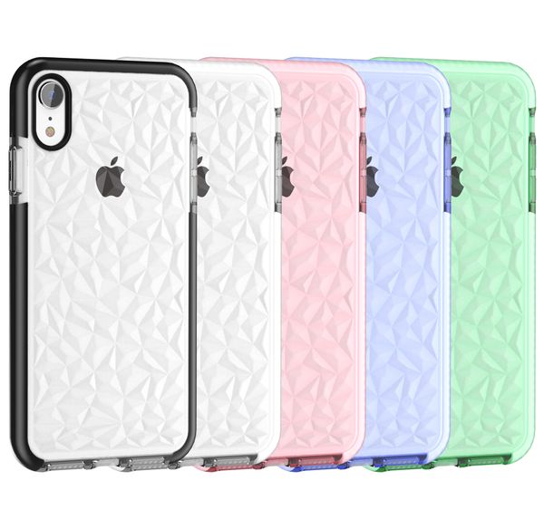 

простой ромба телефон чехол для iphone 11 11pro max x xr xs 6s 7 8 plus candy color анти knock soft clear задняя крышка