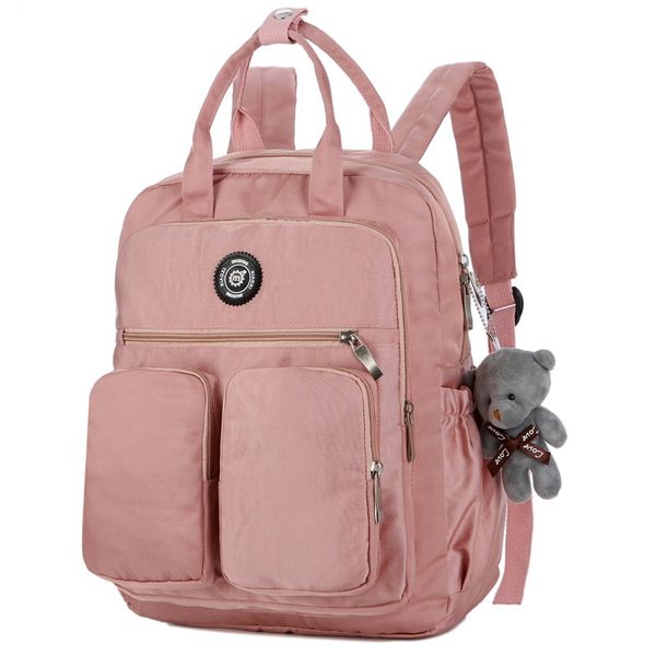 

wenyujh preppy style soft fabric backpack nylon soft travel zipper handle bag women waterproof multi-pocket bag mochila feminina