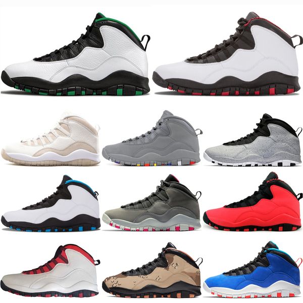 

og 10 10s men seattle basketball shoes mens i'm back powder blue gs fusion red chicago steel grey mens trainers sports sneakers