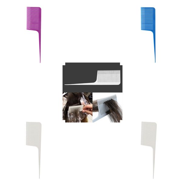 

4pcs plastic weave highlighting foiling hair comb salon dyeing hairdressing, Silver