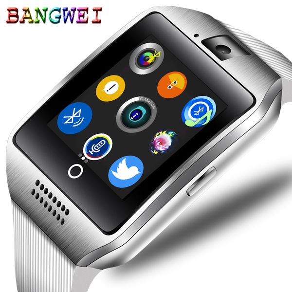 

bangwei men's smart watch bluetooth connection sports step music playback color screen support ti sim smart watch, Slivery;brown