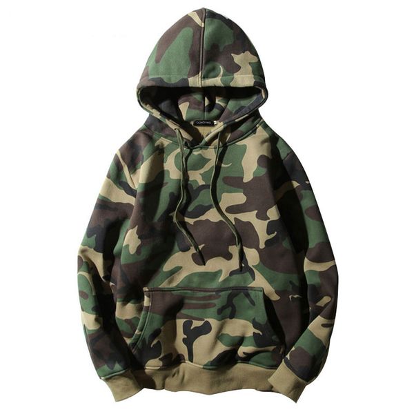

fashion-camouflage hoodies winter mens camo fleece pullover hooded sweatshirts hip hop swag cotton streetwear s-2xl, Black