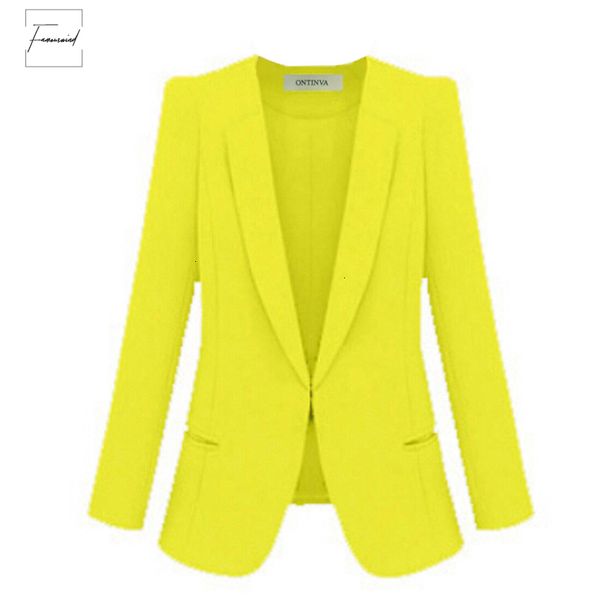 

ladies blazer feminino plus size 4xl formal jacket womens white blaser rosa female yellow blue women suit office ladies 2019, White;black