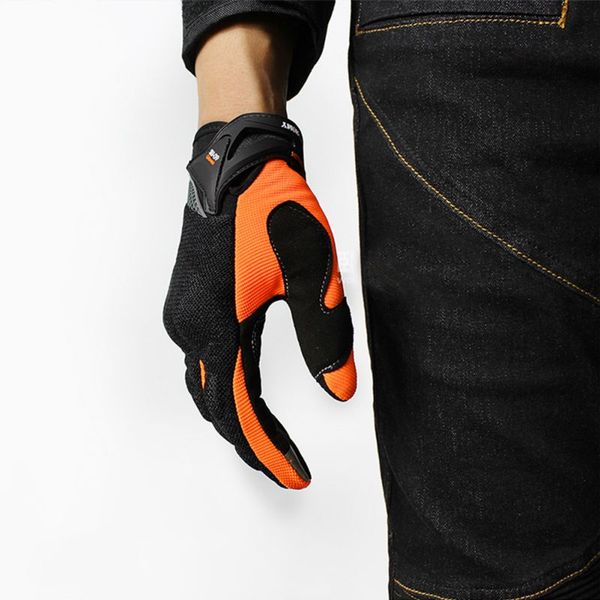 

motorcycle motocross breathable riding racing locomotive screen touch full finger gloves 3 color, Black